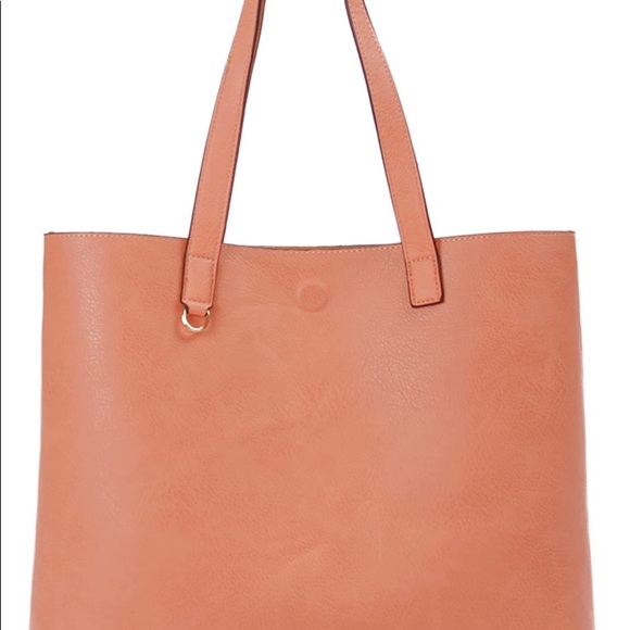 Overbrooke Reversible Tote Bag Vegan Leather Womens Shoulder Tote with Wristlet - Picture 2 of 7